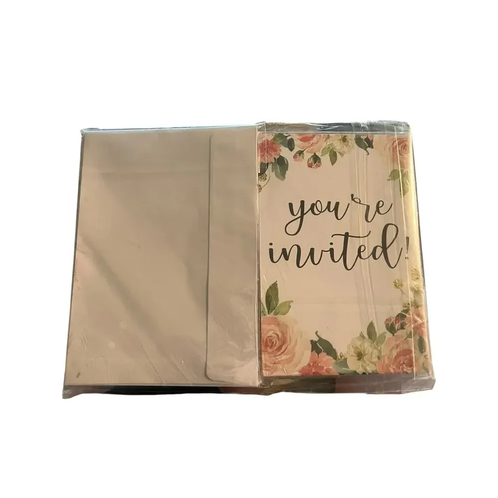 Baby Shower Invitations Floral Fill In Invites Cards wih Envelopes Baby in bloom
